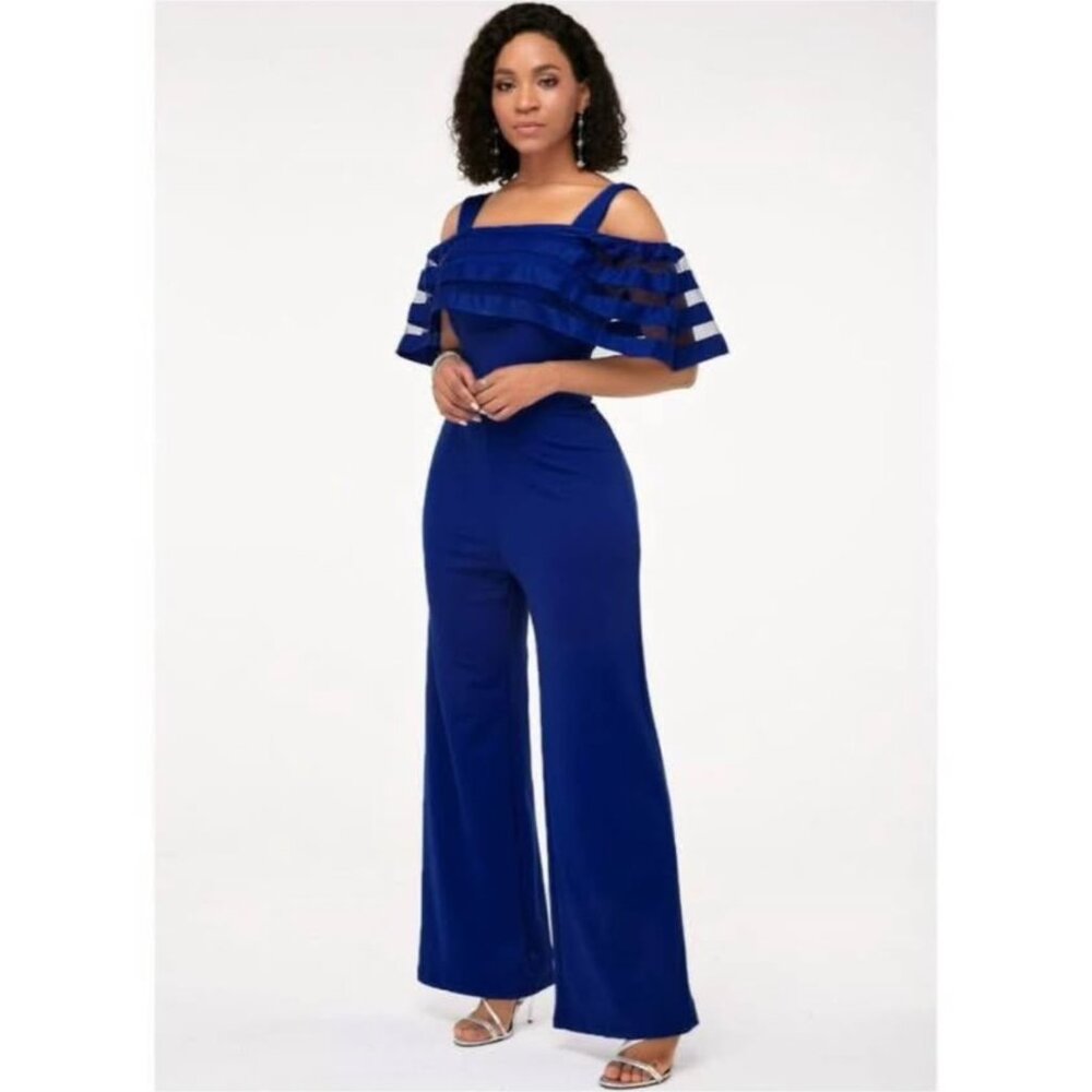 WOMENS OFF-SHOULDER CHIFFON JUMPSUIT SIZE XL